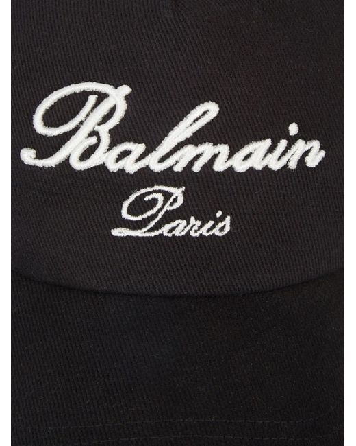 Cappello Da Baseball Con Ricamo Signature di Balmain in Black da Uomo