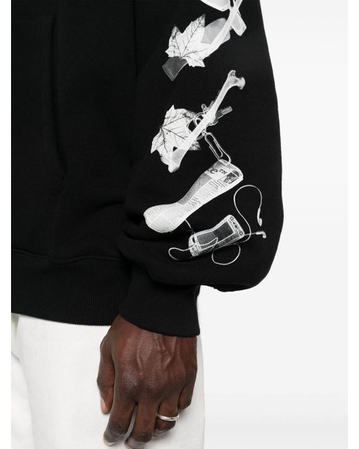 Off-White c/o Virgil Abloh Black Off- Moon Arrow Hooded Sweatshirt for men