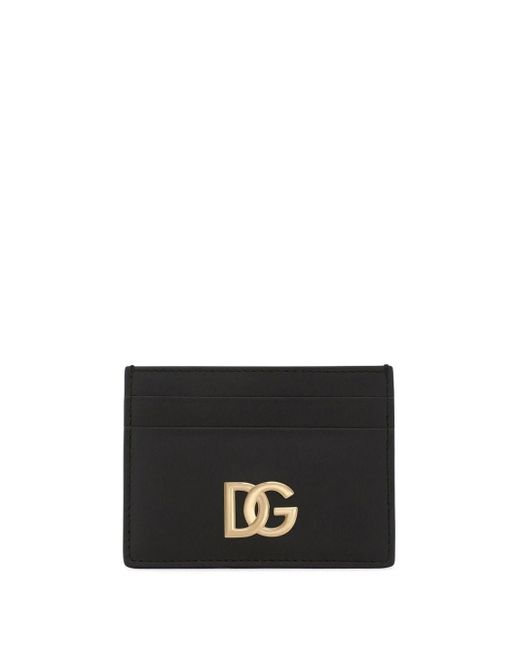 Dolce & Gabbana Black Card Holder With Logo Plaque
