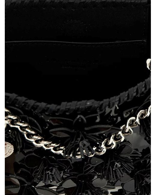 Stella McCartney Black Mini Shoulder Bag Paint Alter Mat Flowers