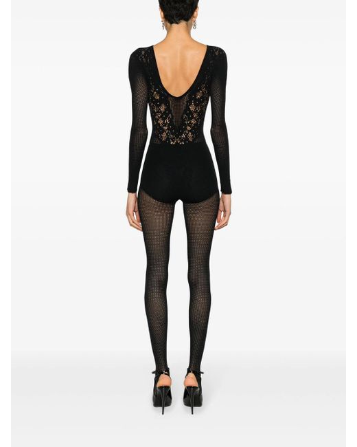 Wolford Black One-Piece Jumpsuit With Worn Effect