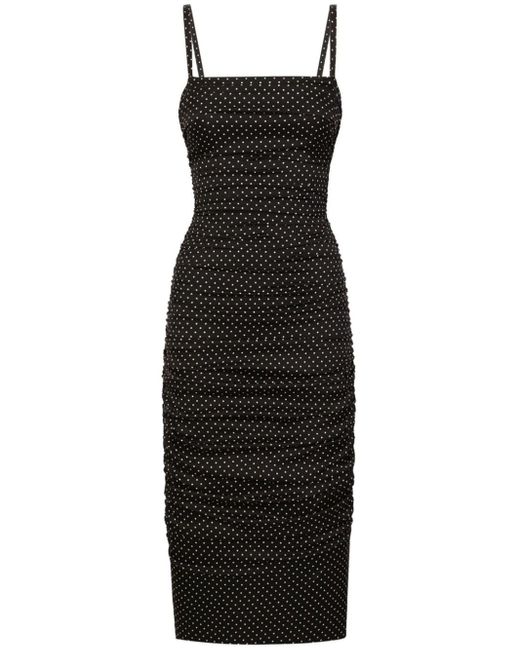 Dolce & Gabbana Black Polka Dot Midi Dress