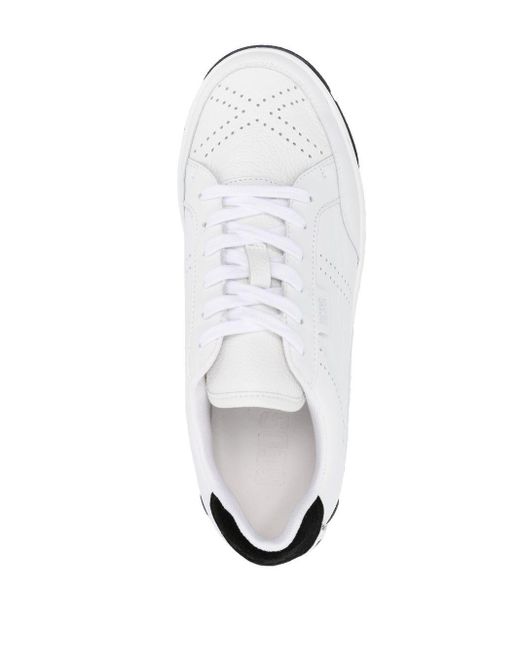 Gcds White Two-Tone Leather Sneakers
