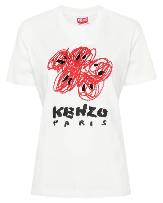 KENZO White Drawn Varsity T-Shirt