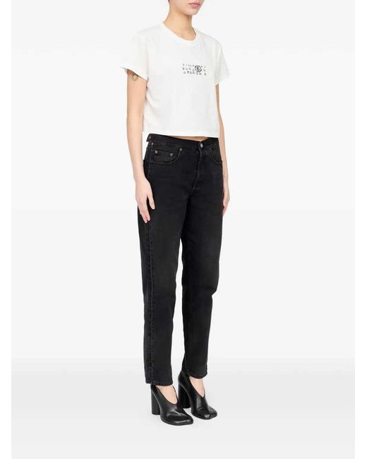 MM6 by Maison Margiela White Printed T-Shirt