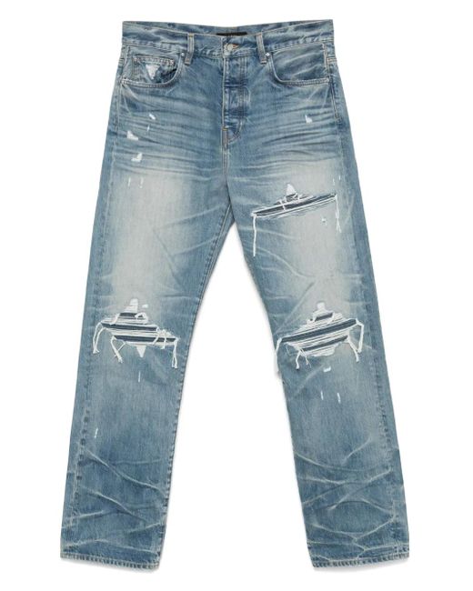 Jeans Dritti Effetto Vissuto-Uomo di Amiri in Blue da Uomo