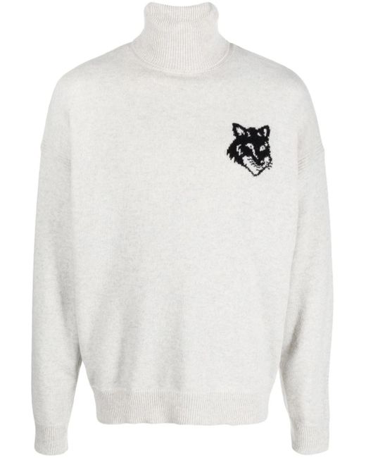 Maison Kitsuné White Turtleneck Sweater for men
