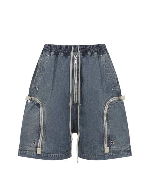 Rick Owens Blue Sophisticated Drawstring Waistband Shorts for men