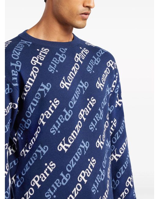 KENZO Blue Monogram Sweater for men