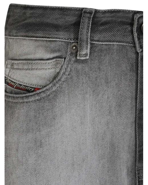 DIESEL Gray Five-Pocket Jeans
