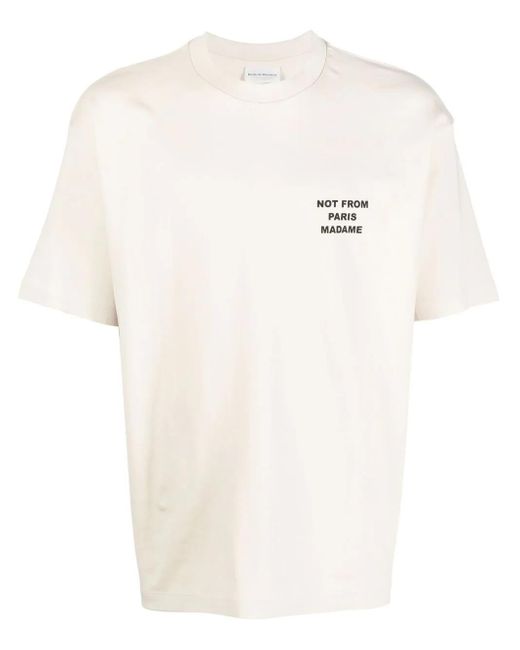 T-Shirt Con Stampa di Drole de Monsieur in White da Uomo
