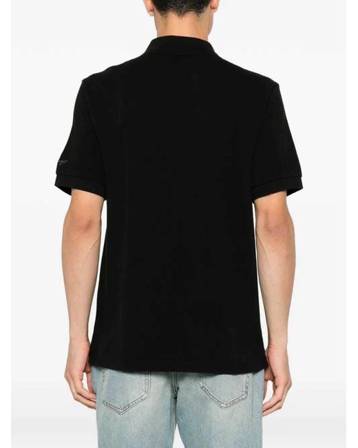 KENZO Black Tiger-Patch Polo Shirt for men
