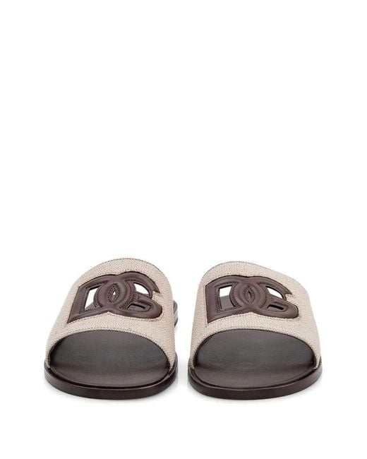 Dolce & Gabbana White Dolce & Gabbana Logo Sandals for men