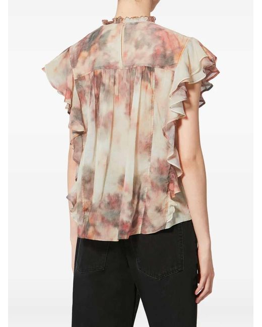 Isabel Marant Pink Daliyane Ruffled Blouse