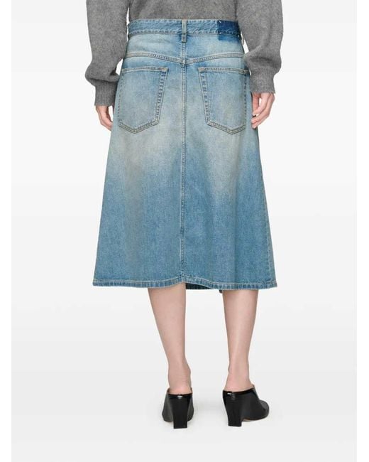 Maison Margiela Blue Wrap-Style Denim Skirt