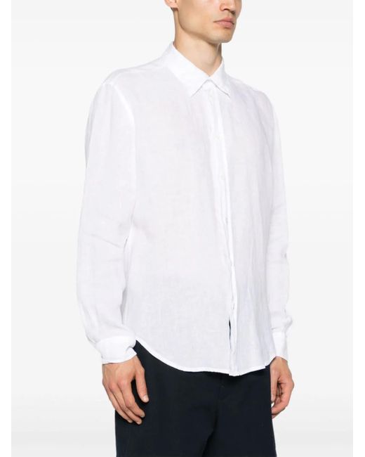 Malo White Buttoned Linen Shirt for men