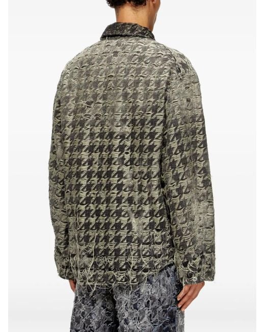 DIESEL Gray Houndstooth Denim Jacket
