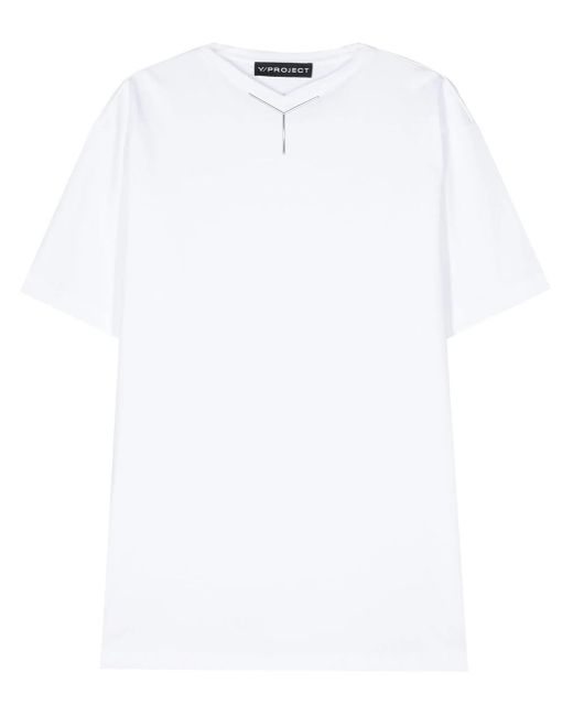 T-Shirt Con Applicazione di Y. Project in White