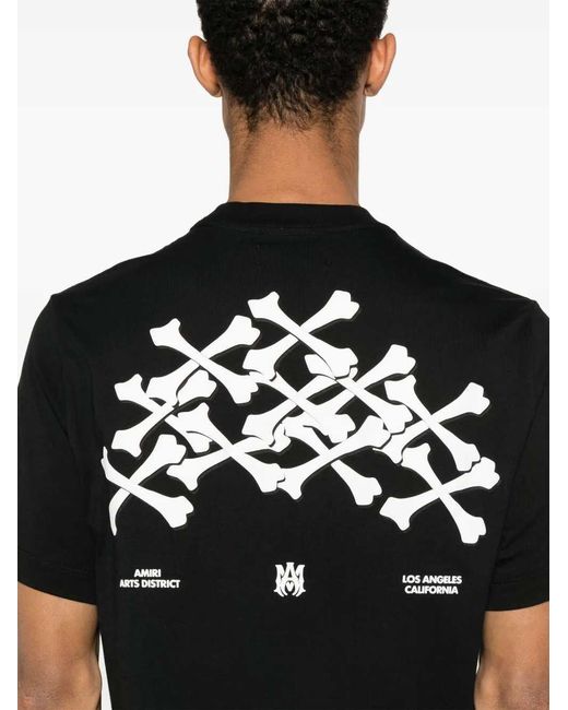 Amiri Black Stacked Bones T-Shirt for men