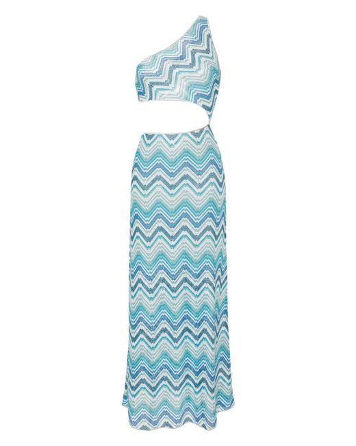 Missoni Blue Zigzag Coverage With Cut-Out Detail