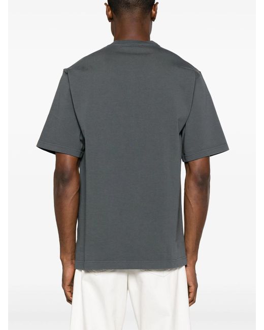 Dolce & Gabbana Gray Short-Sleeved T-Shirt With Logo Print for men