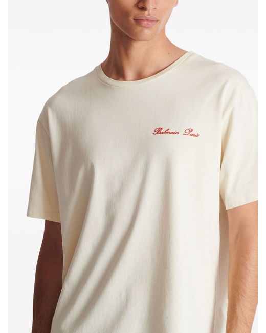 Balmain White Iconic Western T-Shirt for men