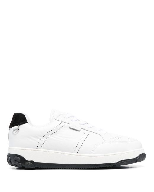 Gcds White Two-Tone Leather Sneakers
