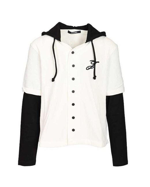 Jacquemus White Letro Button Hoodie for men
