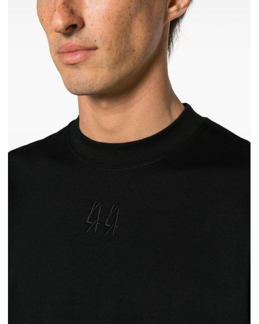44 Label Group Black Gaffer T-Shirt With Embroidery for men