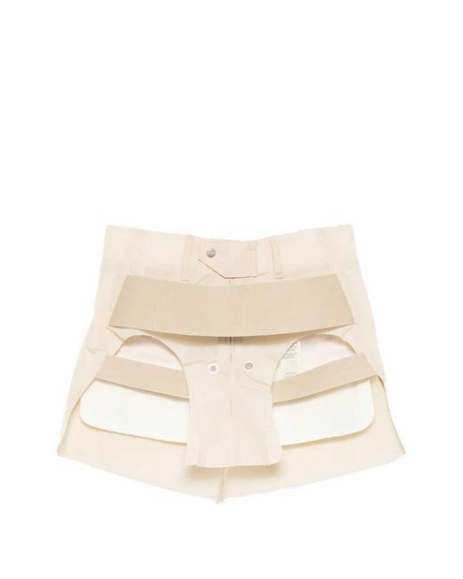 Rick Owens Natural Skirt With Layered Straps And Temple Cutout