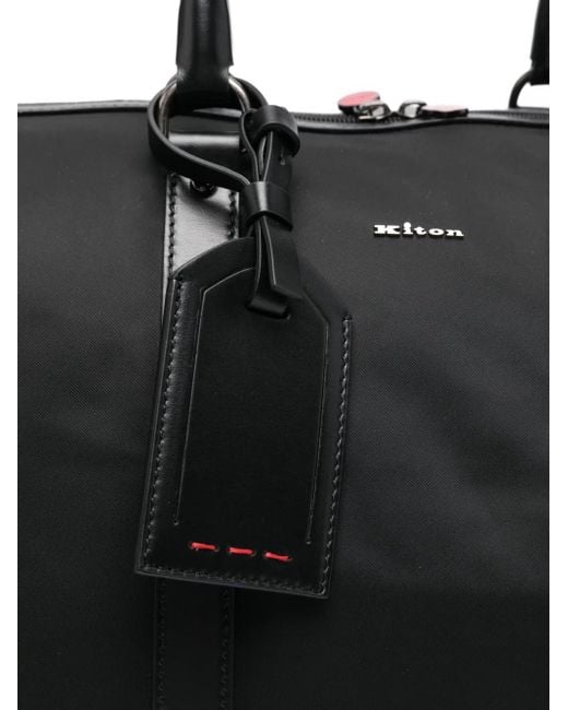 Kiton Black Duffel Bag for men
