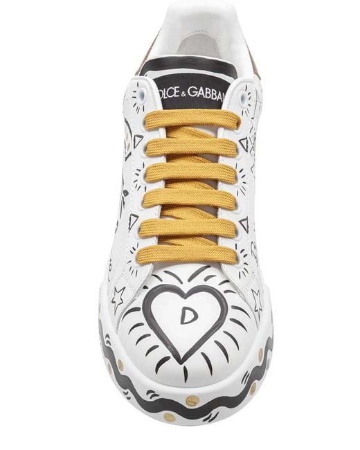 Dolce & Gabbana White Dolce & Gabbana Dolce & Gabbana Portofino Low-Top Sneakers