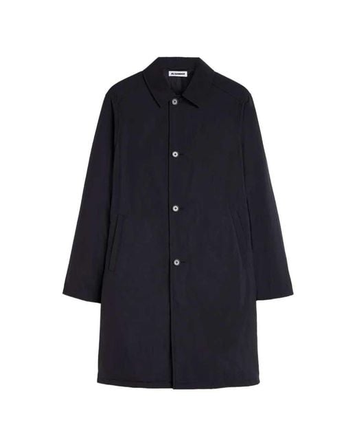 Jil Sander Blue Button-Front Coat for men