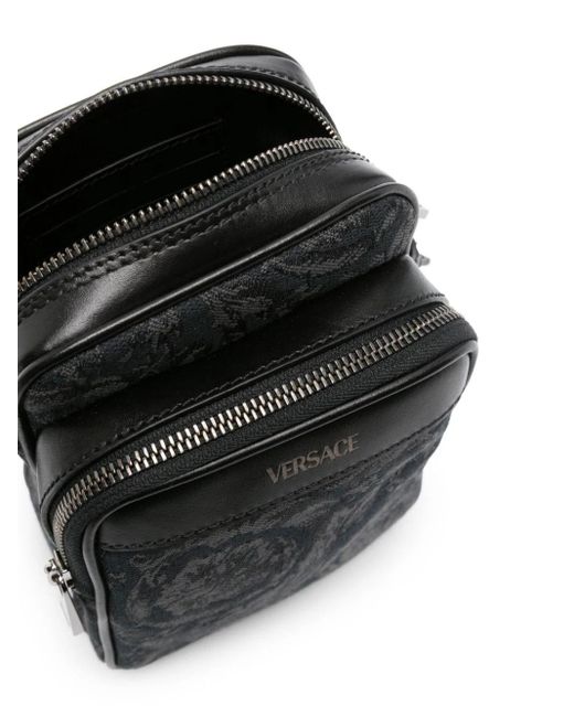 Versace Black Baroque Athena Shoulder Bag for men