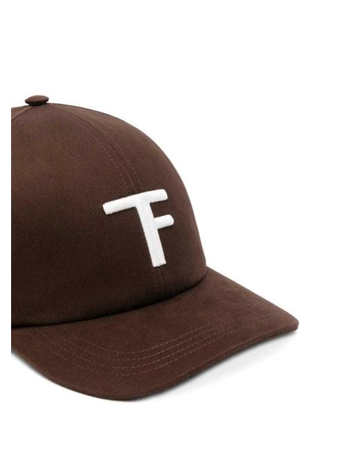 Tom Ford Brown Logo Baseball Cap for men