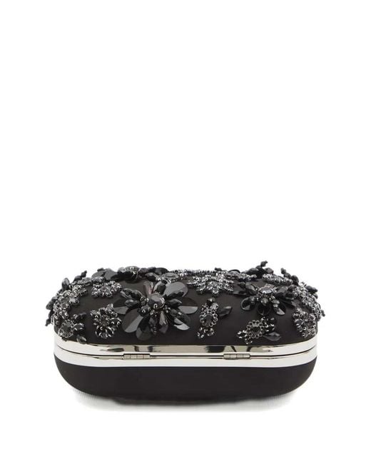 Self-Portrait Black Floral Clutch