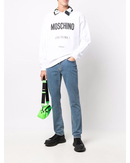 Moschino Blue Straight Jeans for men