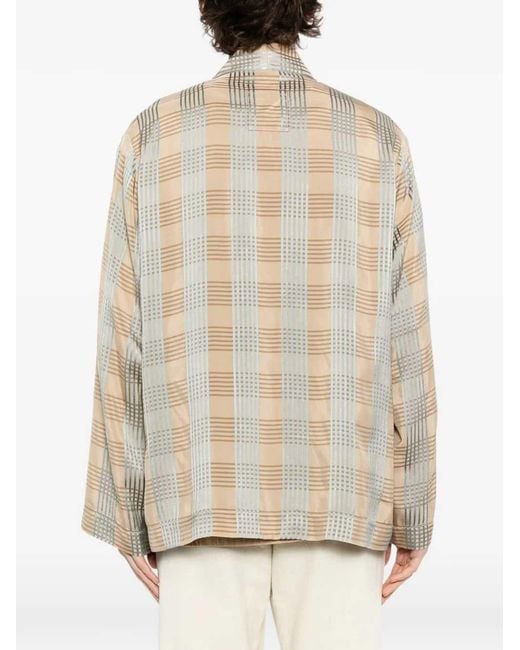 Uma Wang Natural Plaid Jacket for men