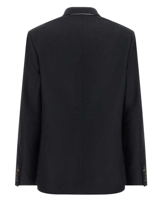 Dries Van Noten Black Embroidered Double-Breasted Blazer
