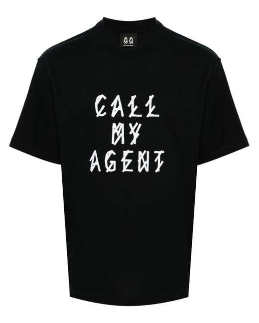 44 Label Group Black T-Shirt With Print for men