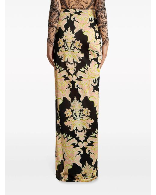 Etro Metallic Floral Sarong Skirt