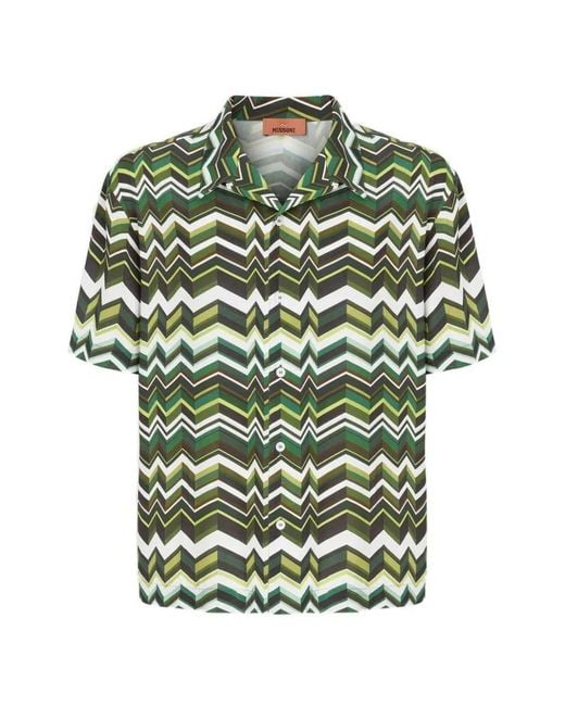 Missoni Green Zigzag Shirt for men