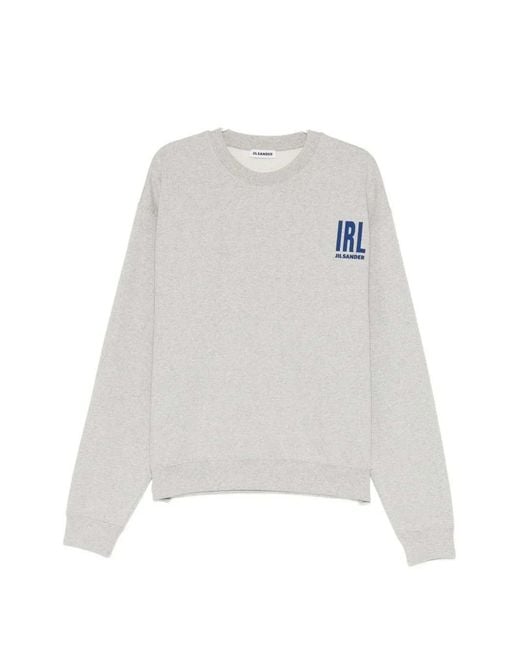Jil Sander White Logo-Print Sweatshirt for men