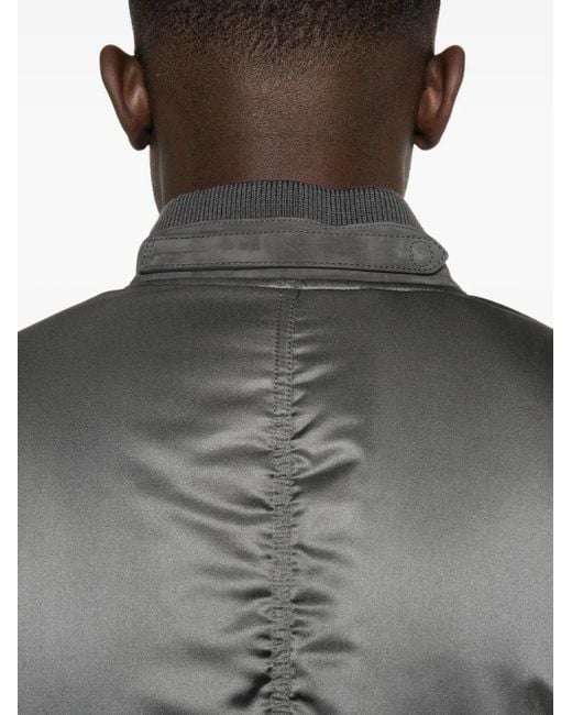 Tom Ford Gray Satin Bomber Jacket for men