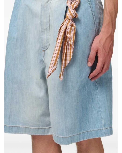 Marni Blue Pleated Bermuda Shorts for men