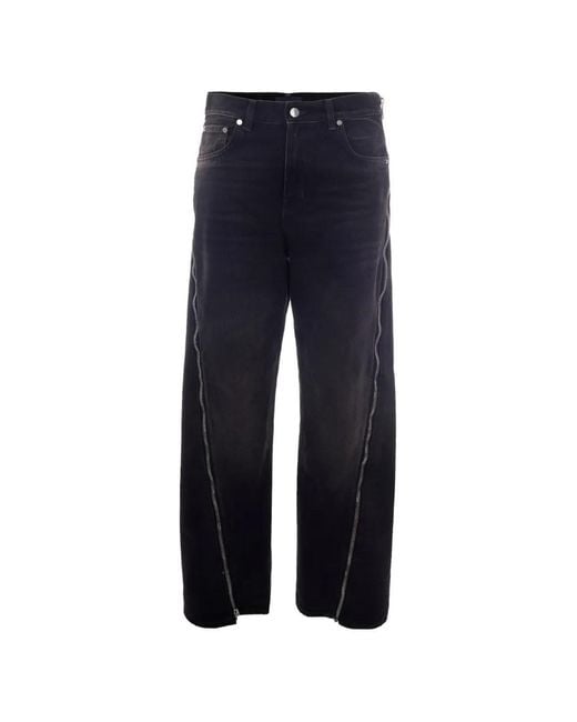 Haikure Blue Straight-Leg Jeans With Zip