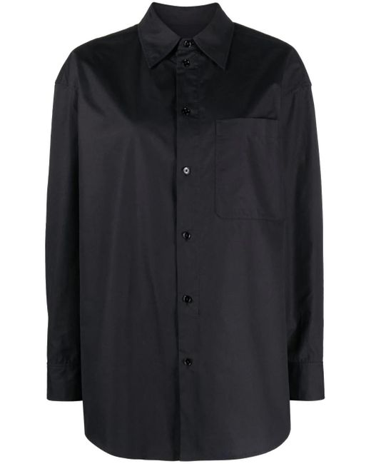 Lemaire Black Shirt With Inserts