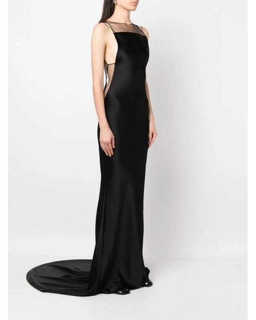 Maison Margiela Black Satin Evening Gown