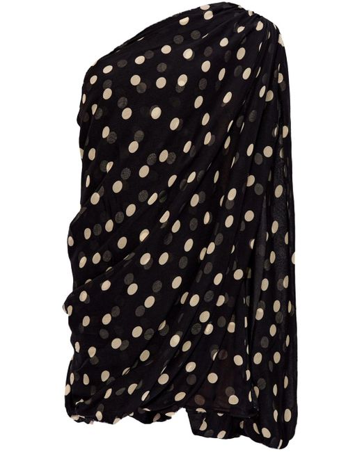 Stella McCartney Black Polka Dot-print Silk Minidress