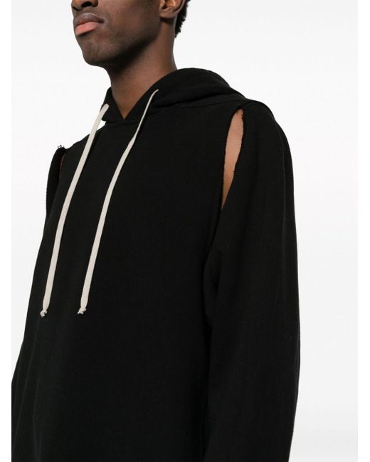Rick Owens Black Sweatshirt With Cut-Out